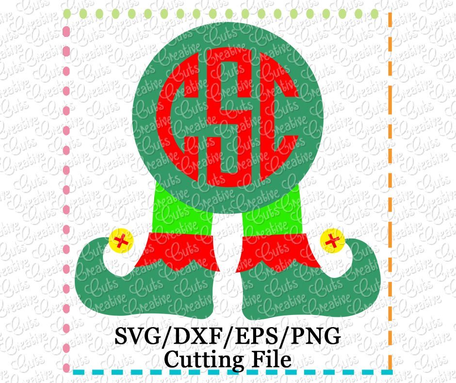 Elf Legs Monogram Cutting File SVG DXF EPS Creative Appliques