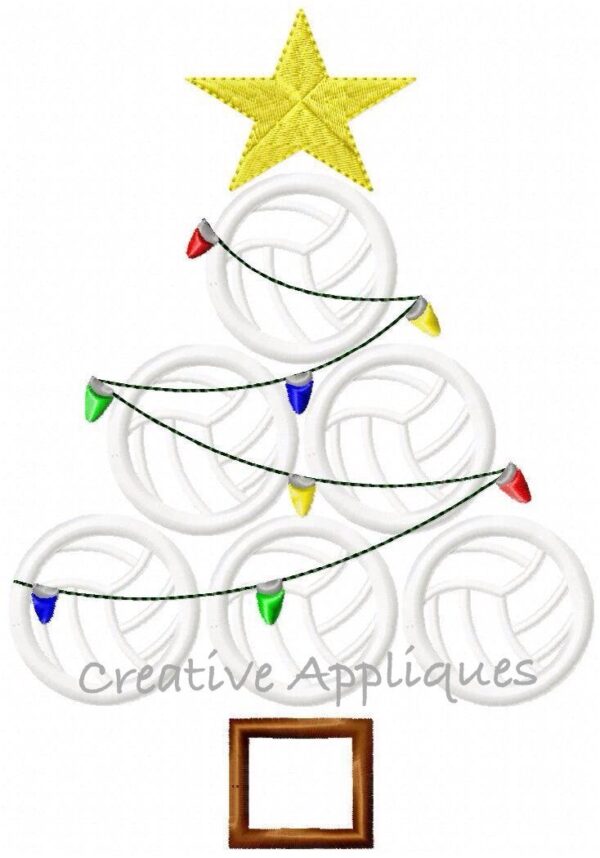 Volleyball Tree Applique - Image 2