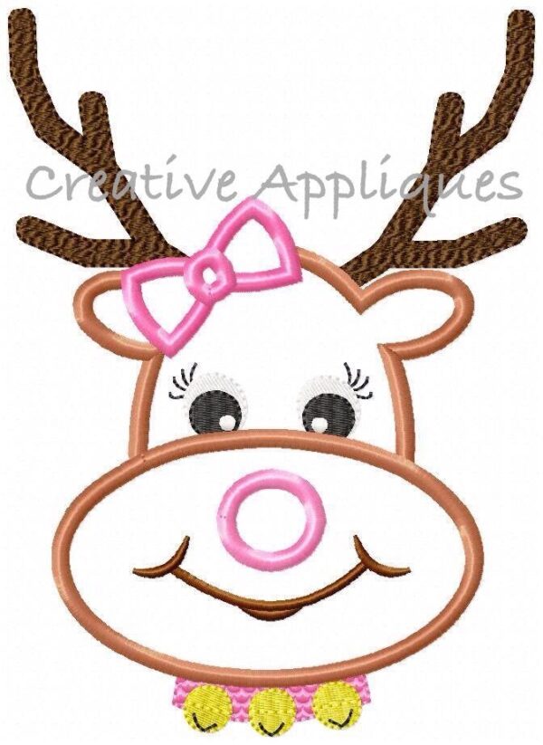 Reindeer Girl Applique - Image 2