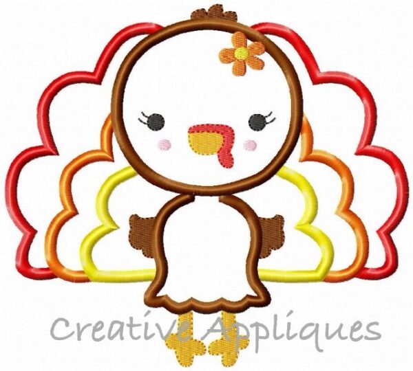 Girl Turkey Applique - Image 2