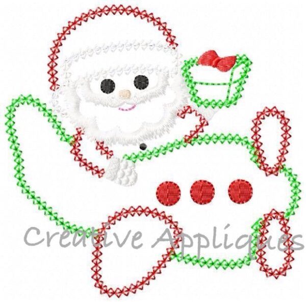 Santa Airplane Applique - Image 2