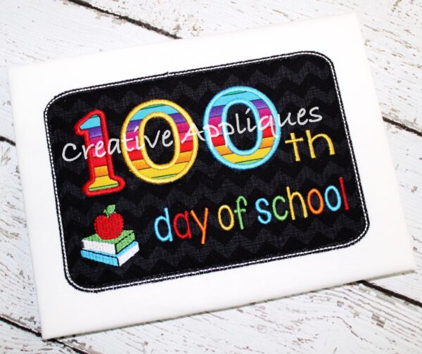 100th Day of School Applique