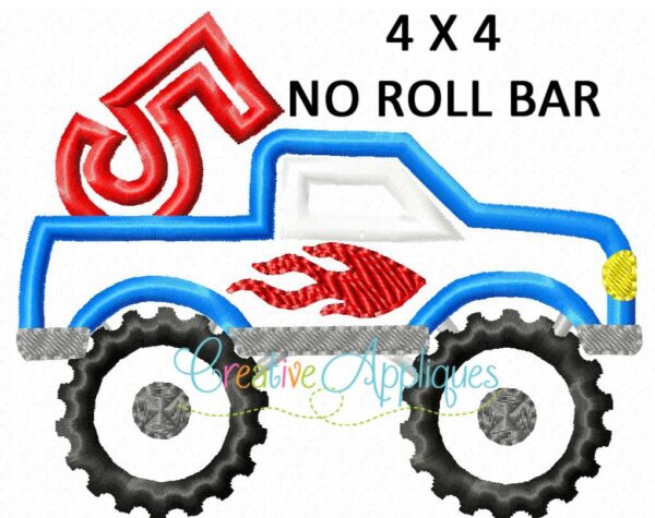 Birthday 5 Monster Truck Applique - Image 3