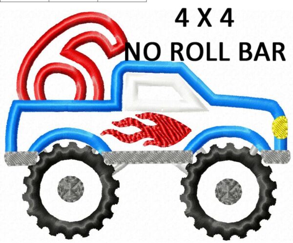 Monster Truck Number Set 1-6 Applique - Image 3