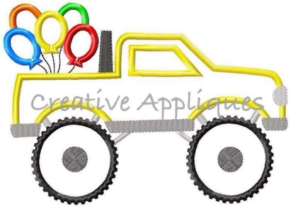 Monster Truck Balloons Applique - Image 2