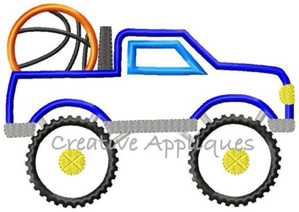 Basketball Monster Truck Applique - Image 2