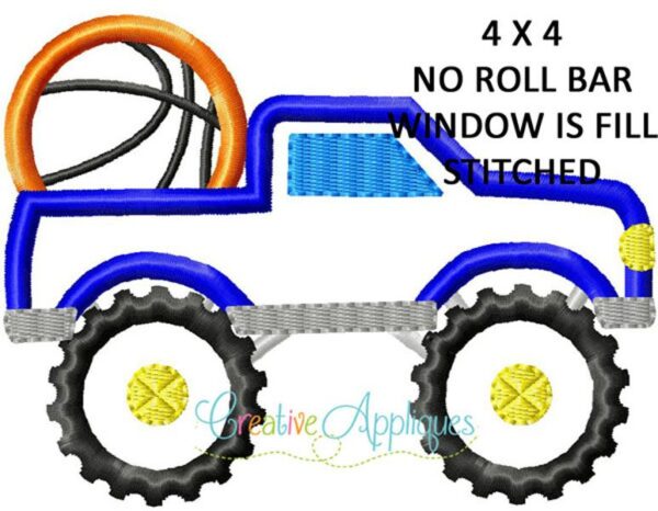 Basketball Monster Truck Applique - Image 3