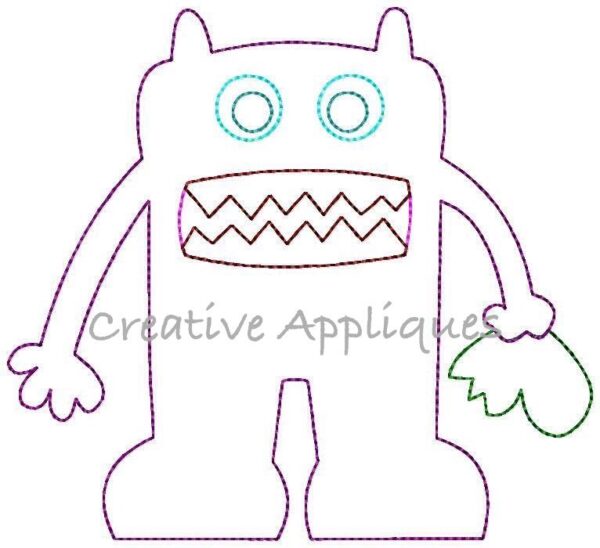 Raggy Bean Stitch Monster Applique - Image 2