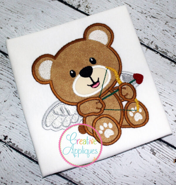 Cupid Bear Applique