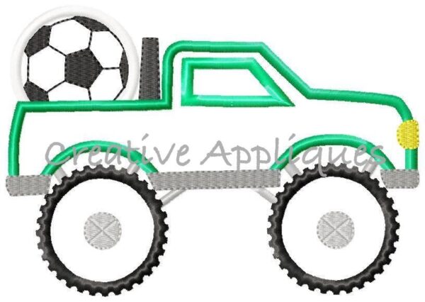 Soccer Monster Truck Applique - Image 2