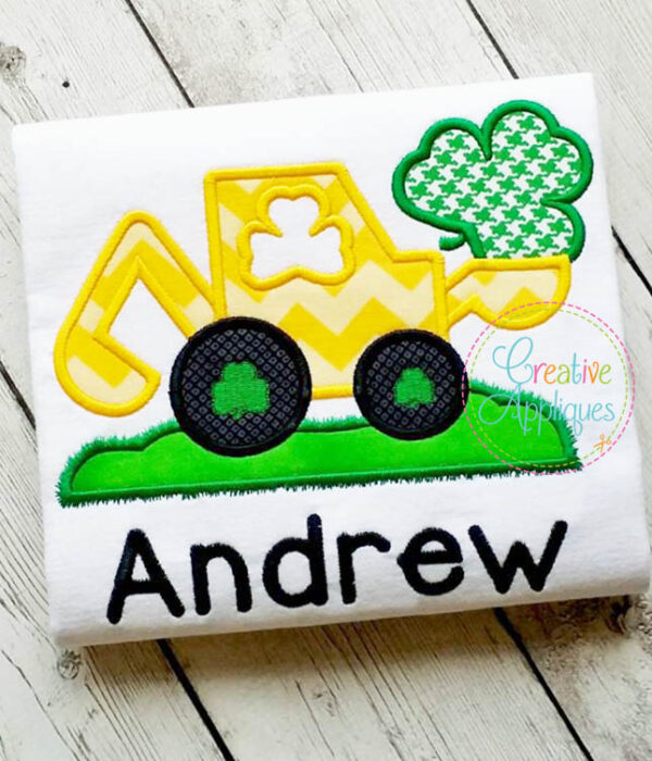 St Patrick's Digger Backhoe Applique