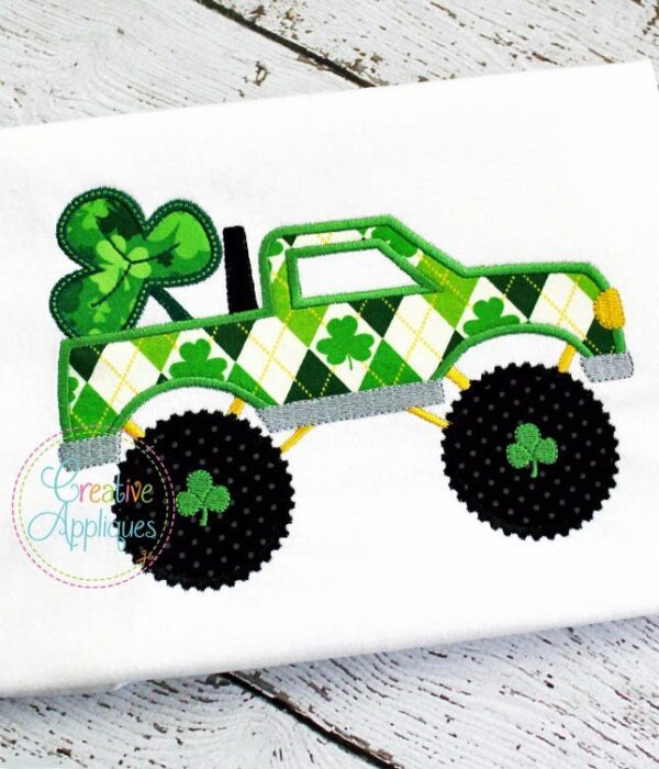 St Patrick's Monster Truck Applique