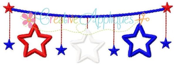 Hanging Stars Patriotic Applique - Image 2