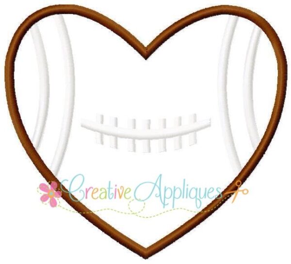 Football Heart Applique - Image 2