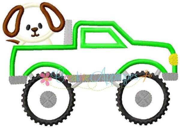 Monster Truck Dog Applique - Image 2