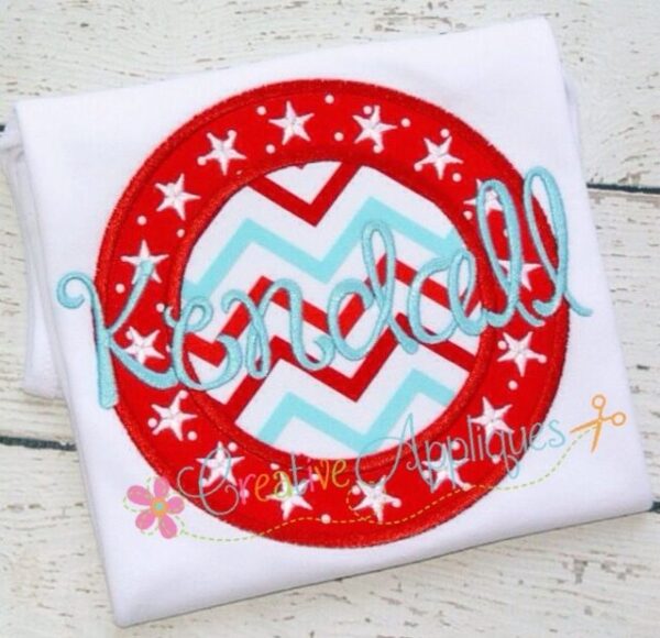 Patriotic Circle Patch Applique Frame - Image 2