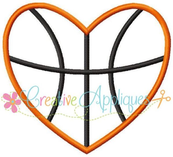 Basketball Heart Applique - Image 2