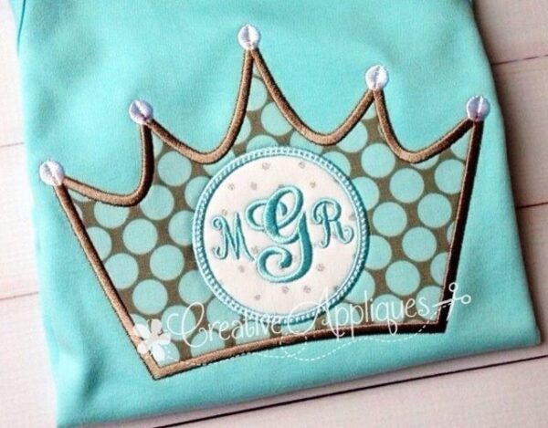 Monogram Princess Crown Applique