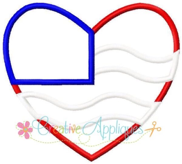 Monogram Patriotic Heart Flag Applique - Image 2