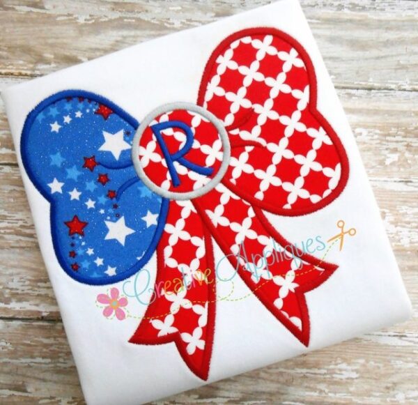 Patriotic Bow Applique