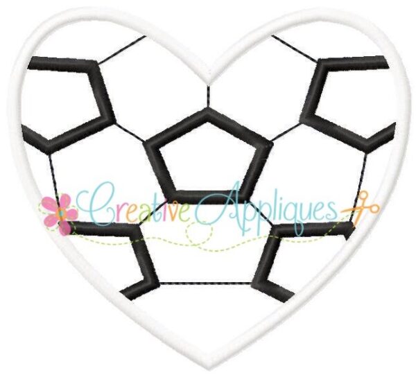 Soccer Ball Heart Applique - Image 2