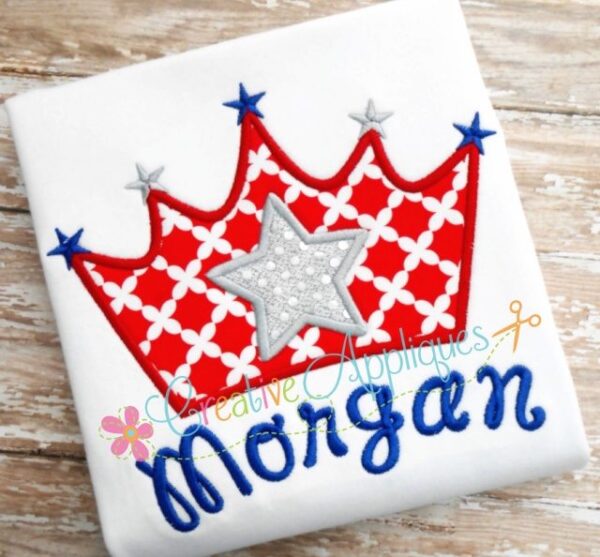 Patriotic Princess Crown Applique