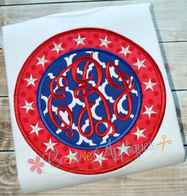 Patriotic Circle Patch Applique Frame