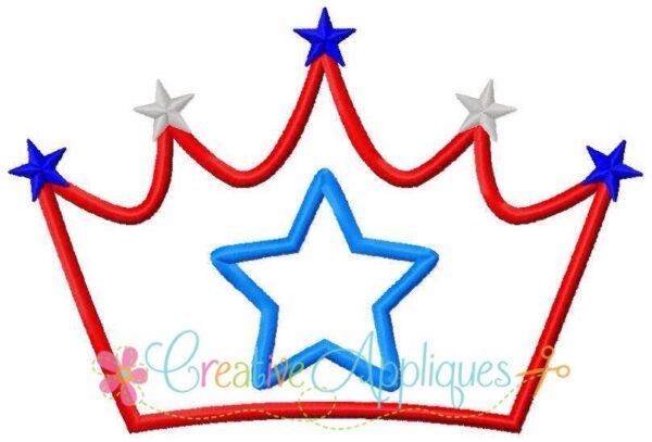 Patriotic Princess Crown Applique - Image 2