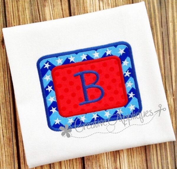 Patriotic Rectangle Frame Applique