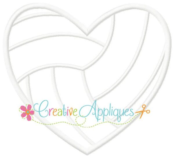 Volleyball Heart Applique - Image 2