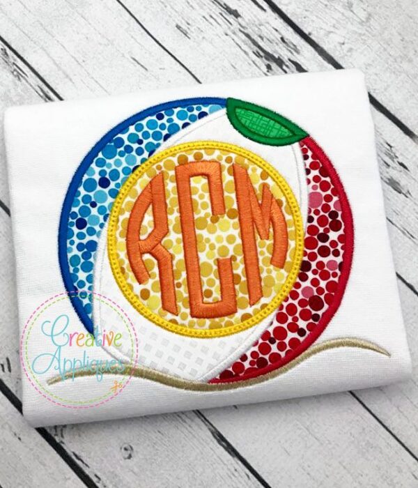 Beach Ball Monogram Applique