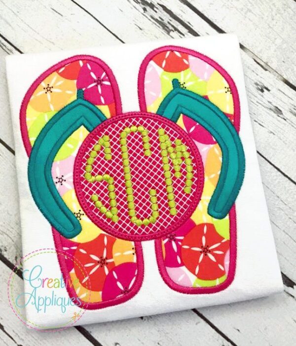 Flip Flops Monogram Applique