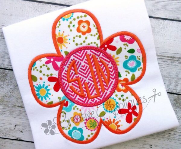 Monogram Flower Applique