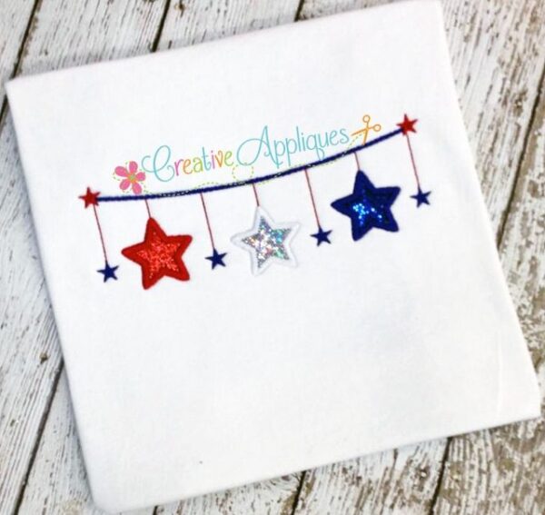 Hanging Stars Patriotic Applique