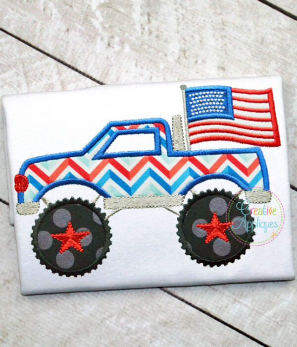 Monster Truck Flag Applique