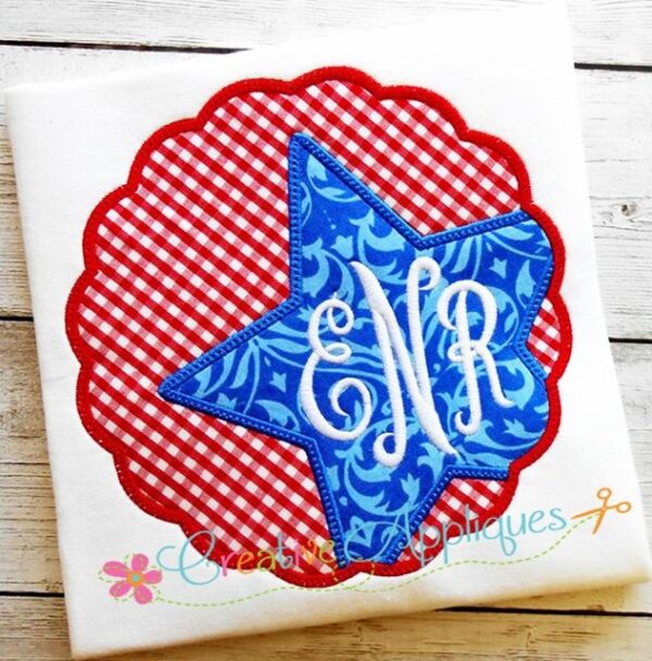 Monogram Star in Scallop Applique - Image 2