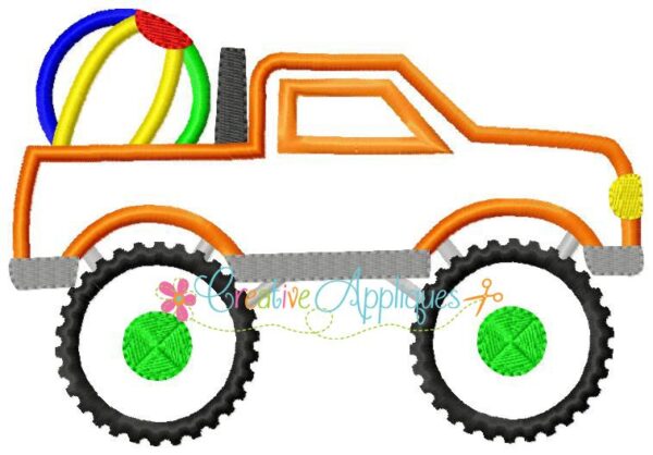 Monster Truck Beach Ball Applique - Image 2