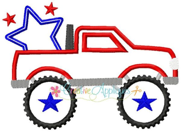 Monster Truck with Stars Applique - Image 2