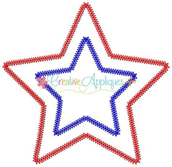 Vintage Stitch Star in Star Applique - Image 2