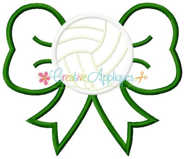 Volleyball Bow Applique - Image 2