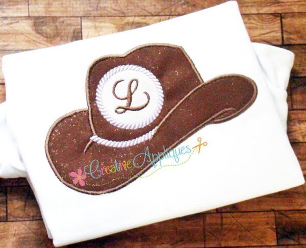 Monogram Cowboy Hat Applique