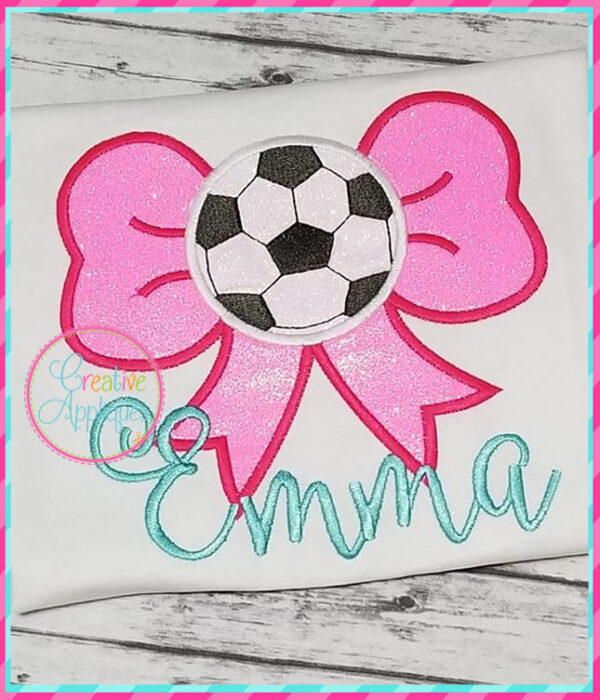 Soccer Bow Applique