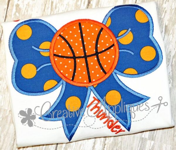 Basketball Bow Applique