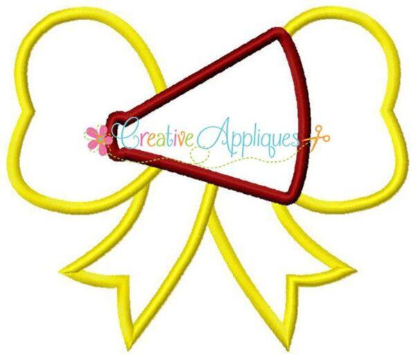 Megaphone Cheerleader Bow Applique - Image 2