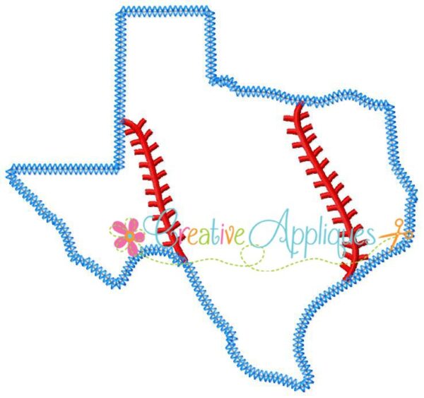 Texas Baseball Softball Applique - Image 2