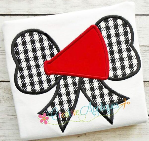 Megaphone Cheerleader Bow Applique