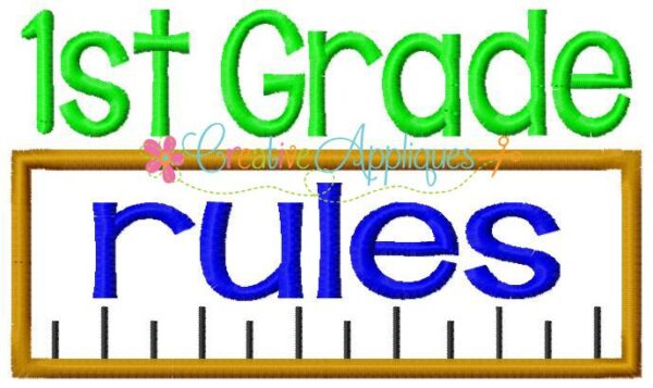 1st First Grade Rules Applique - Image 2