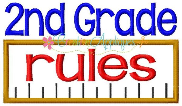 2nd Second Grade Rules Applique - Image 2