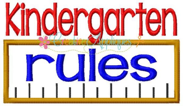 Kindergarten Rules Applique - Image 2