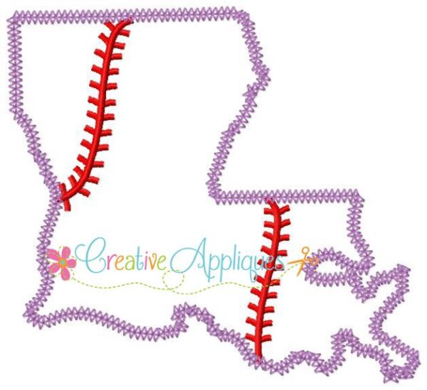 Louisiana Baseball Softball Applique - Image 2